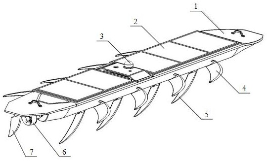 Single-structure wave glider based on flexible fins