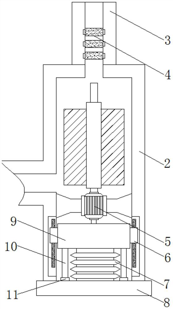 A comprehensive treatment device for dust-containing waste gas