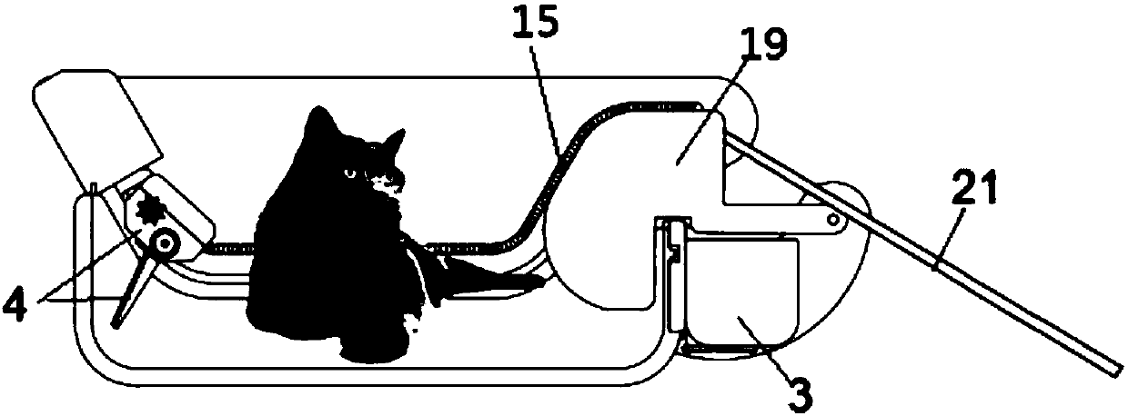 Automatic pet feces clearing device and method
