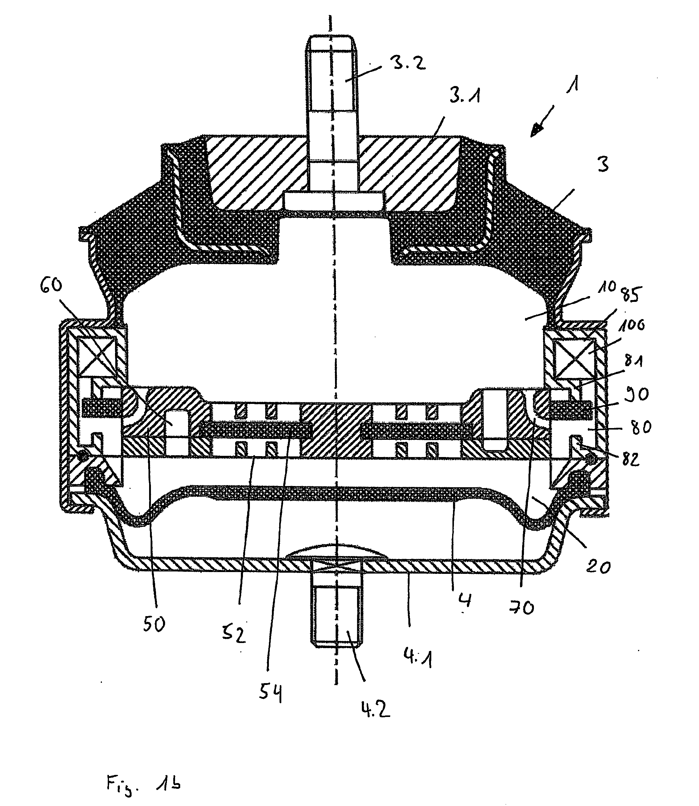 Switchable assembly bearing with hydraulic damping