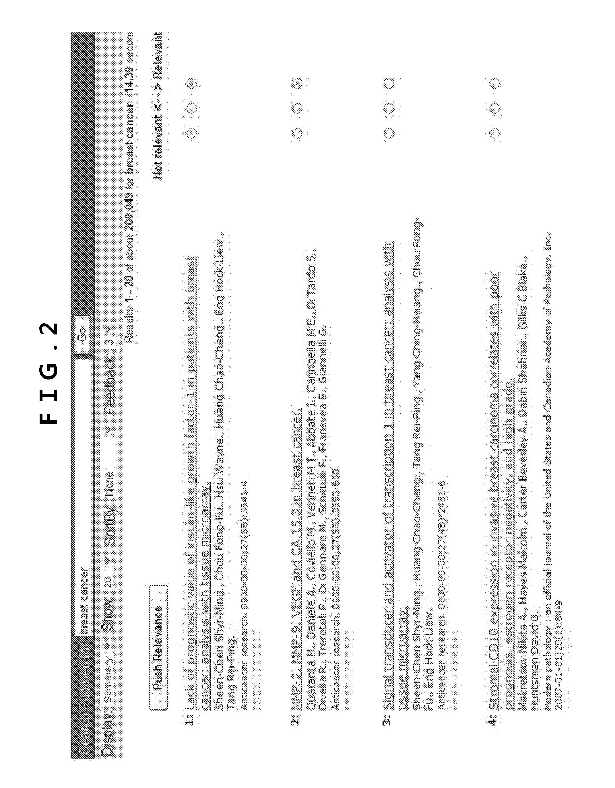 Method of performing database search using relevance feedback and storage medium having program recorded thereon for executing the same