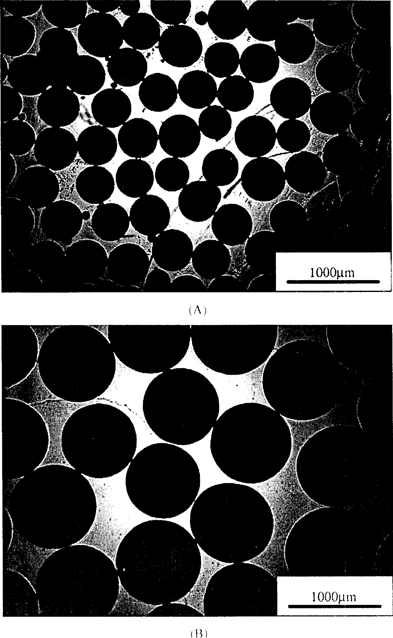 Porous rack with spherical pores and its molding prepn process