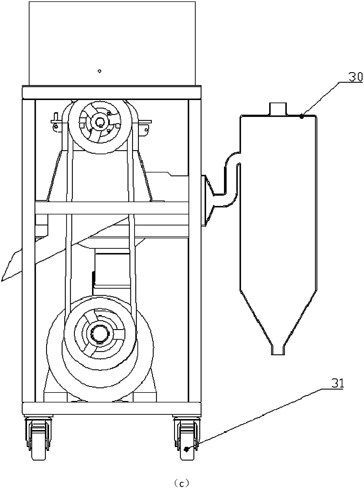 A pounding system of a household type rice mill with germ preservation