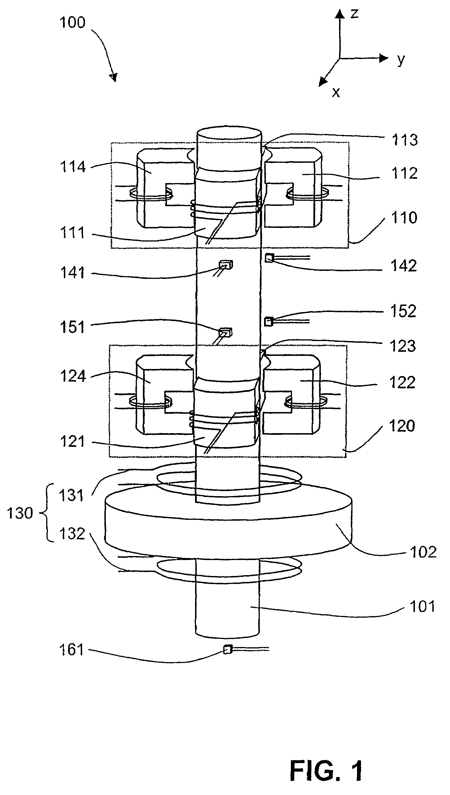 Method and apparatus for controlling a magnetic bearing device