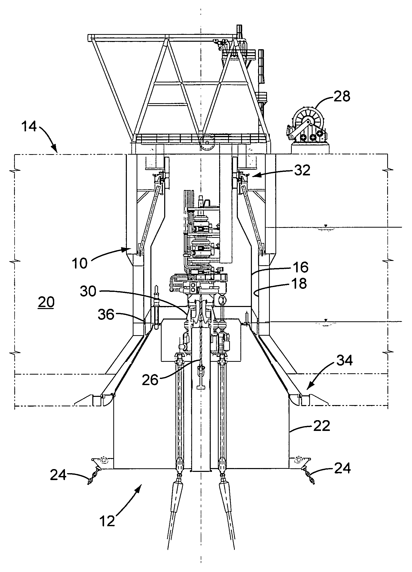 Upper bearing support assembly for internal turret