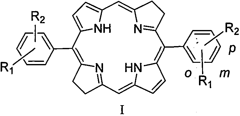 Diphenyltetrahydroporphin compound, preparation method and application thereof