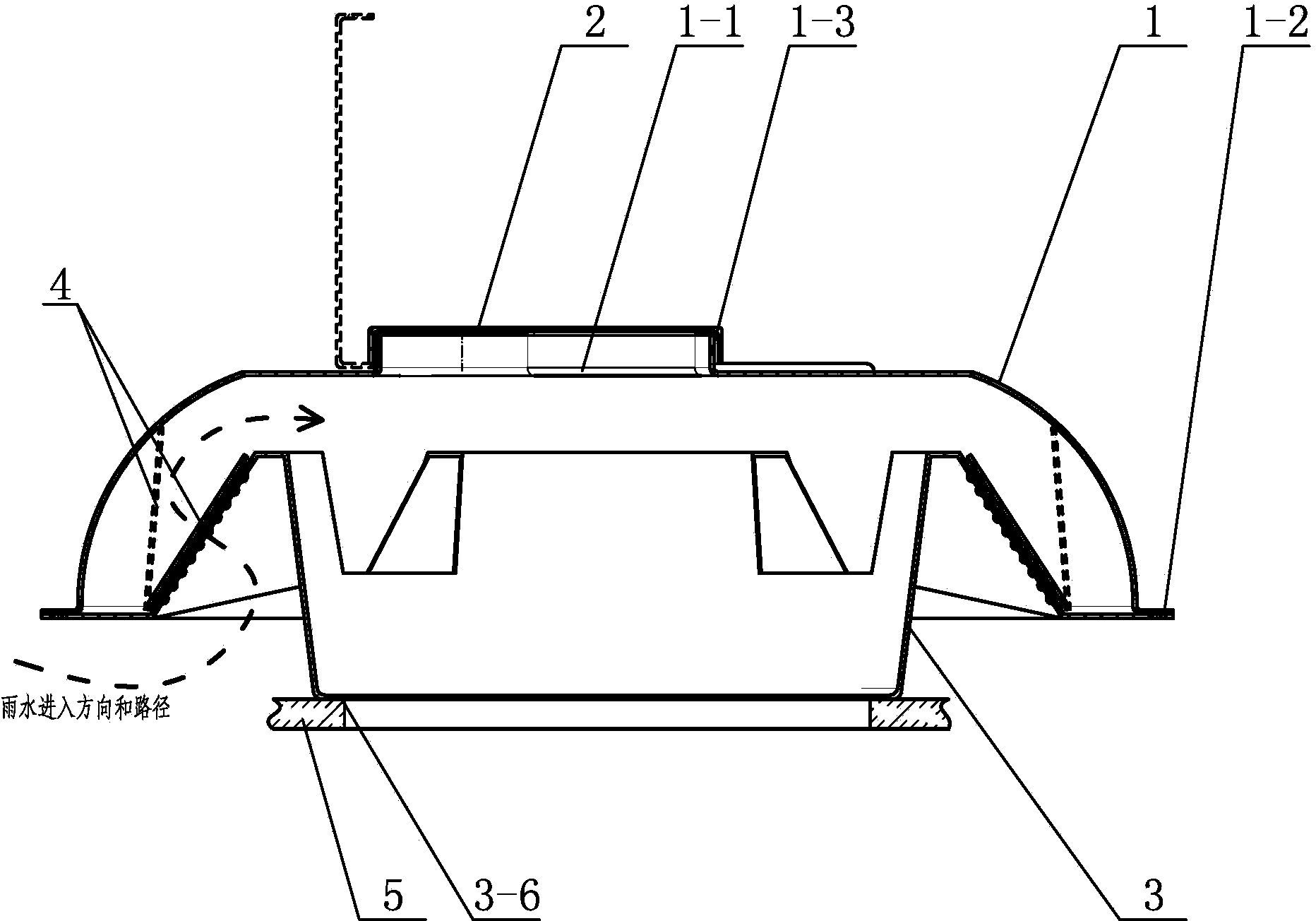Ventilation device on top of radome