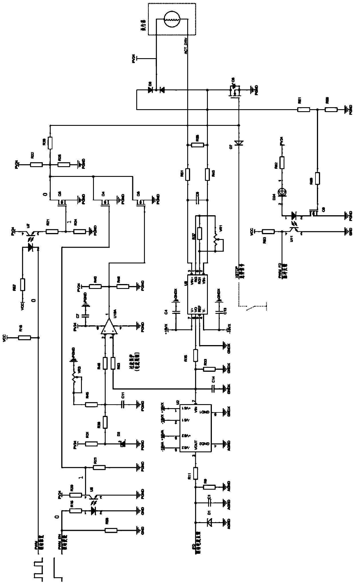 Driving circuit of diesel engine position control type actuator