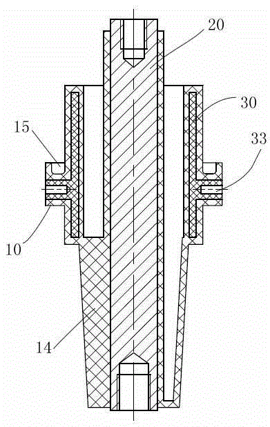 Insulating bush made of thermoplastic material and production method thereof