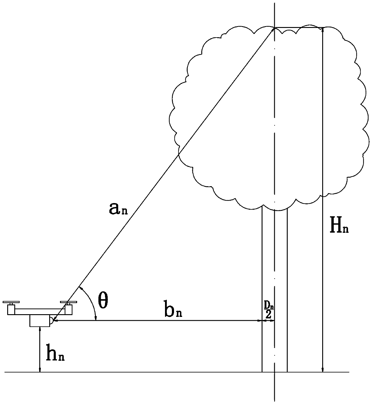 Tree detection method employing unmanned aerial vehicle for shooting