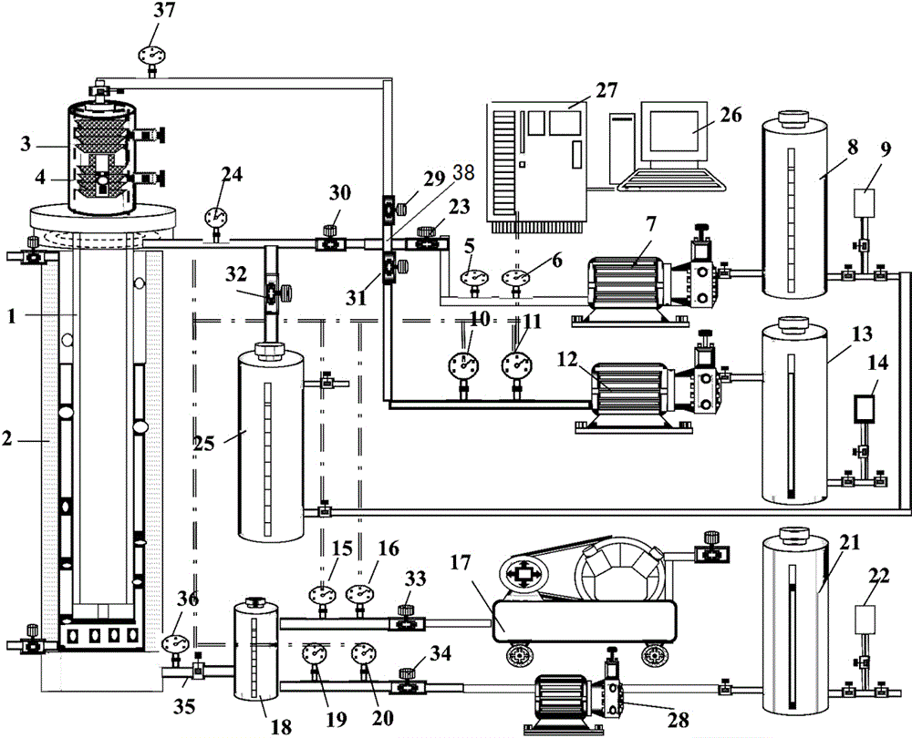 Drilling well control simulation teaching experimental device