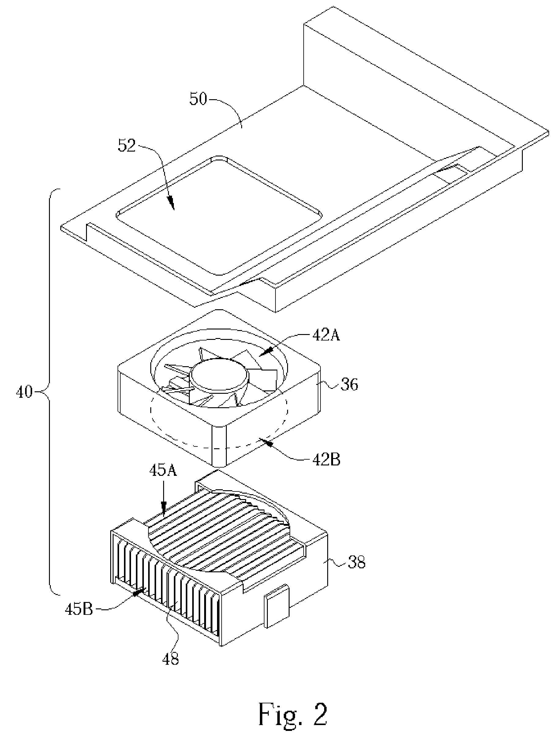 Cooling module of computer system and related apparatus with air wall for preventing recycling of heated air