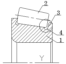 High-inclination small-flange conical roller bearing