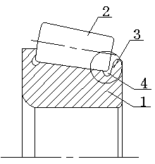 High-inclination small-flange conical roller bearing