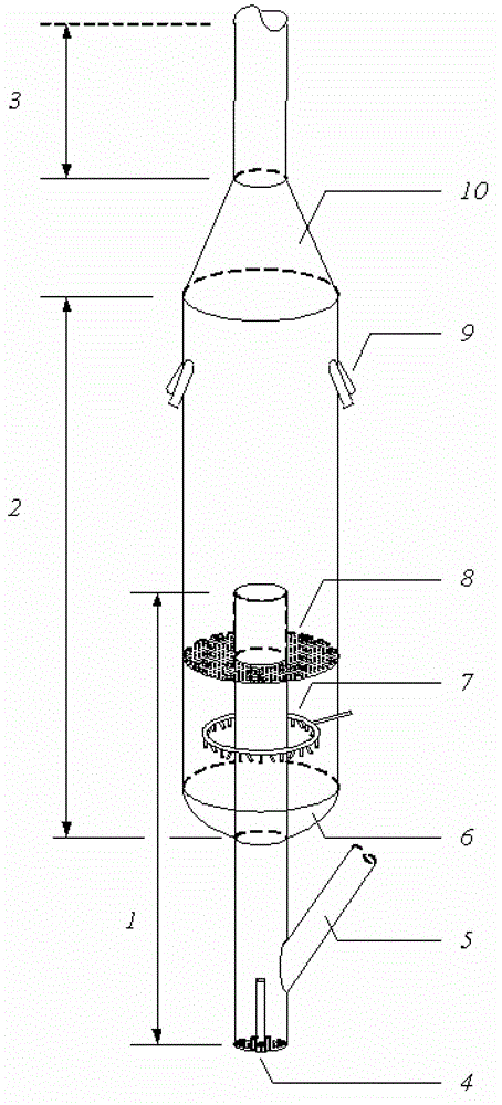 Catalytic cracking reaction device fed with combination of light raw materials and heavy oil