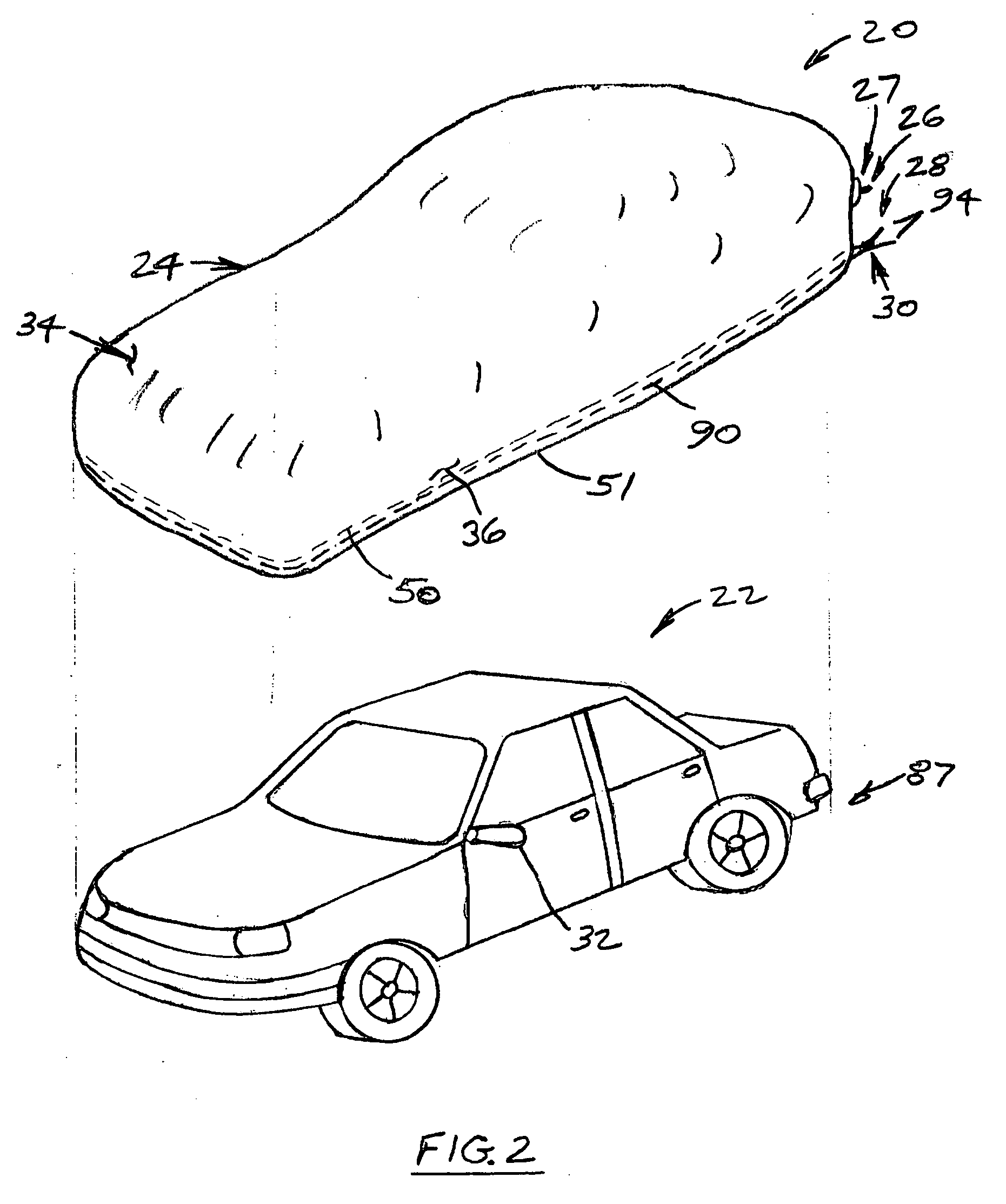 Inflatable protective covers for motor vehicles