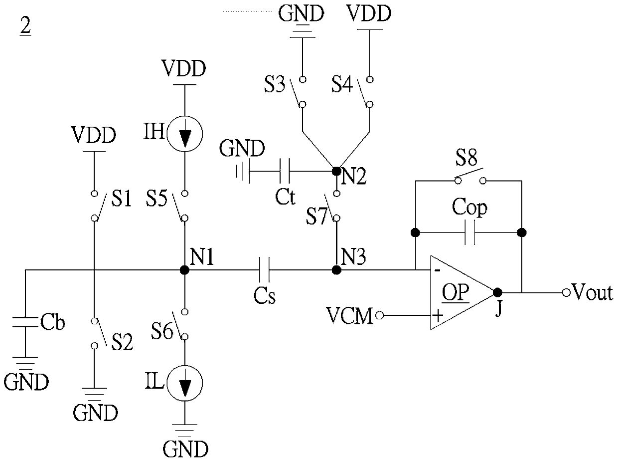 Capacitive touch sensing circuit