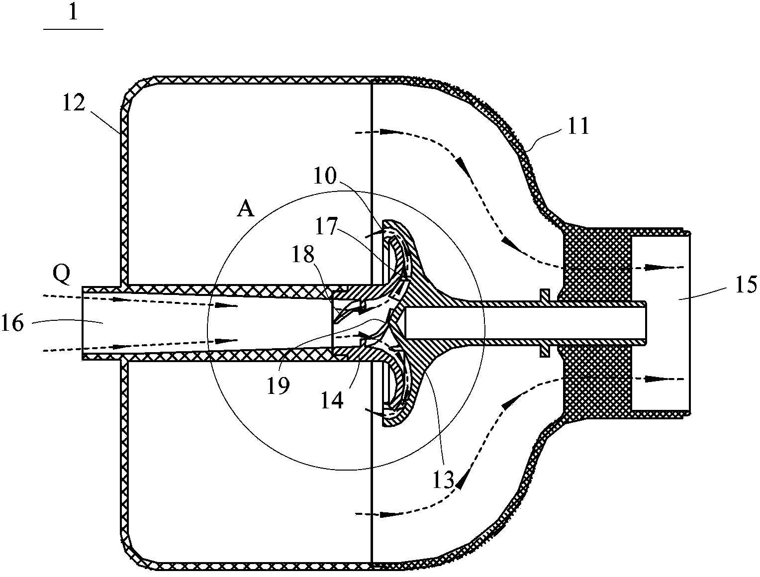 Gas-water separator and cleaning device