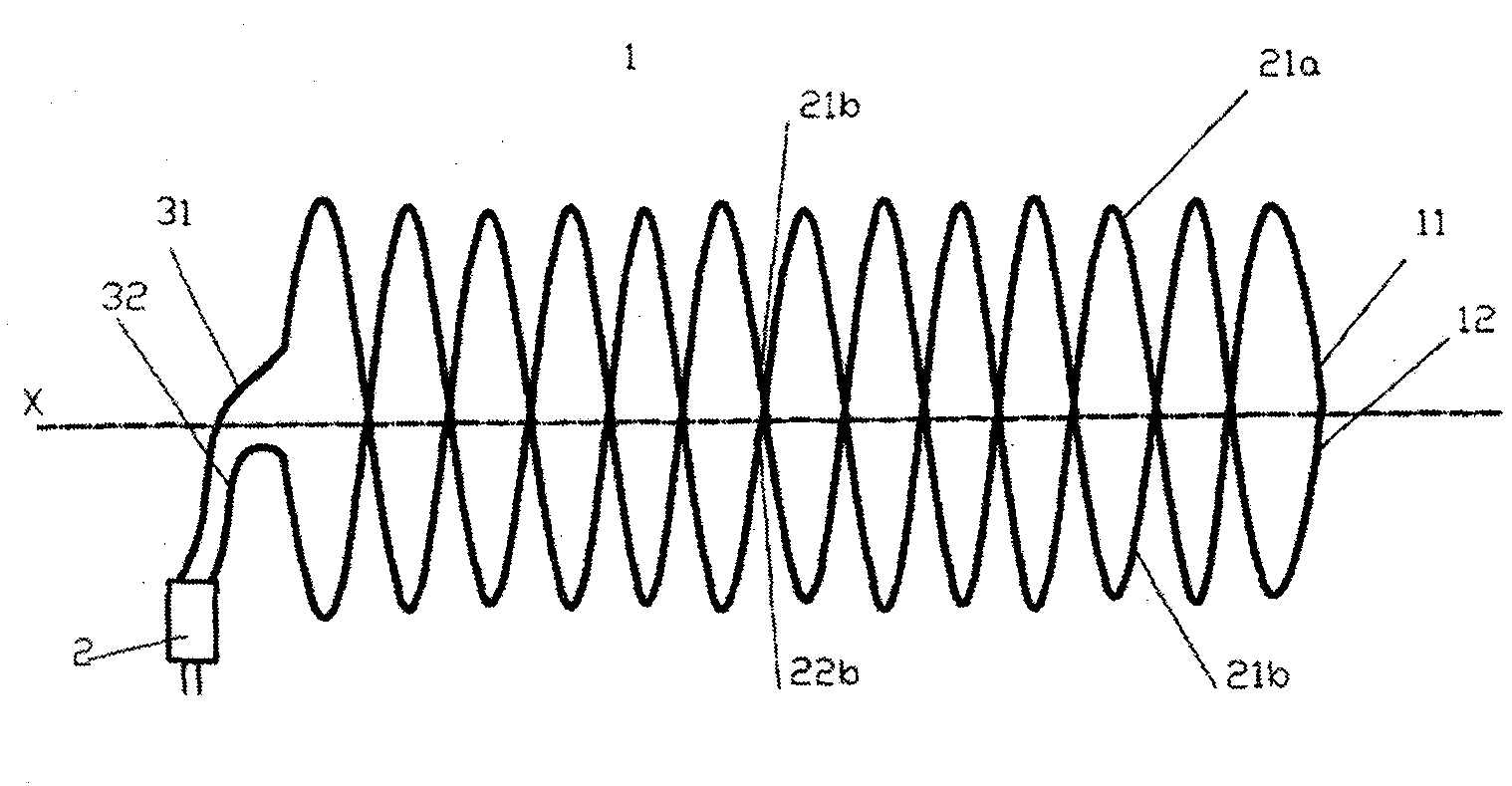 Inductor for respiratory volume kinescope