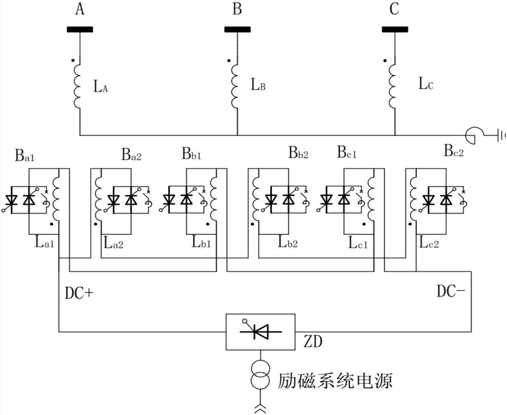 Device for suppressing active overvoltage, composite bypass switch, and control method and system