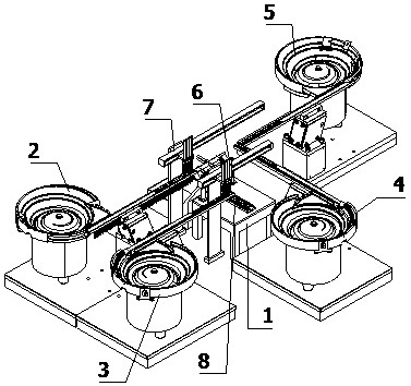 A bolt and nut automatic knob assembly equipment
