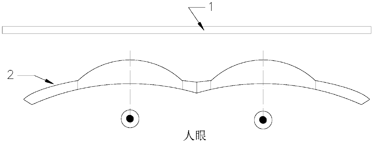 Optical magnifying combination mirror, binocular head-mounted virtual reality display device