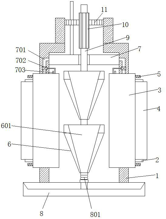 A polishing device for ensuring the blank surface of hydraulic parts