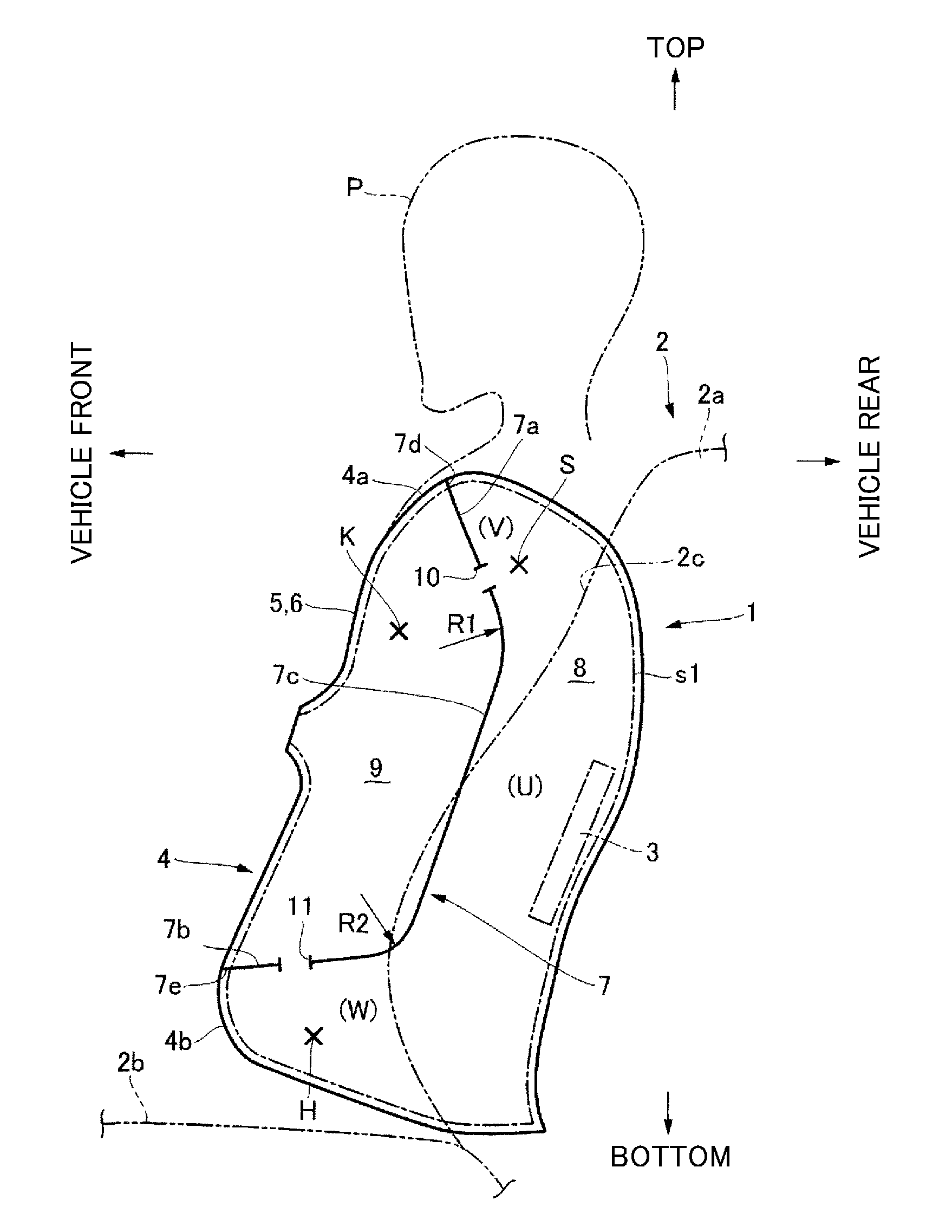 Vehicular side airbag device