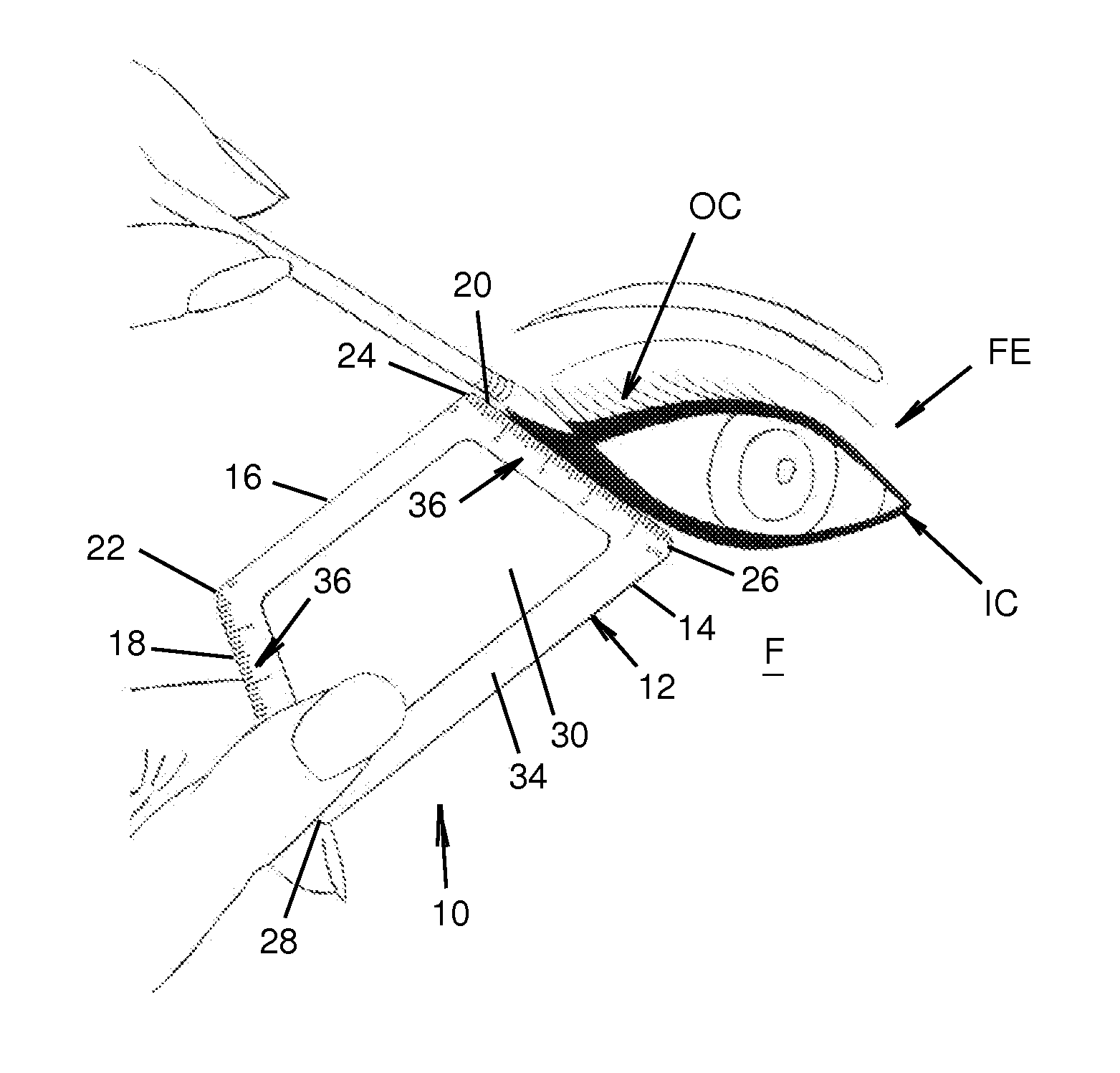 Ergonomic makeup shield for applying eye makeup and methods of using the same