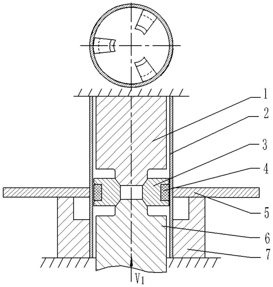Plate-pipe connecting method and device based on local radial extrusion