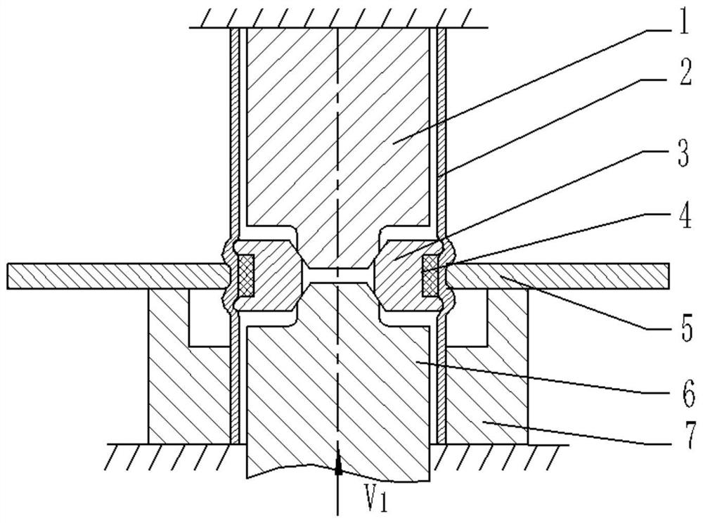 Plate-pipe connecting method and device based on local radial extrusion