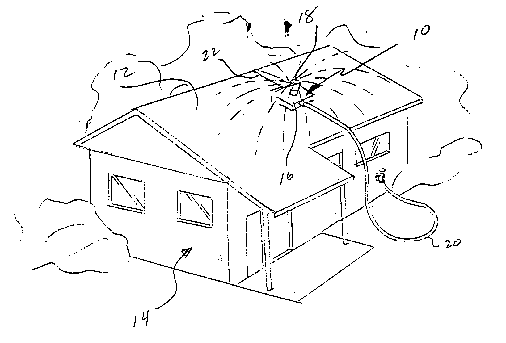 Roof soaking device and method