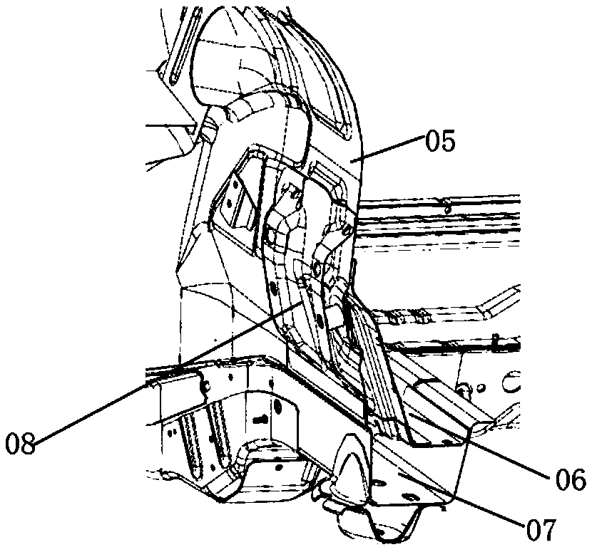 Lower vehicle body rear frame assembly