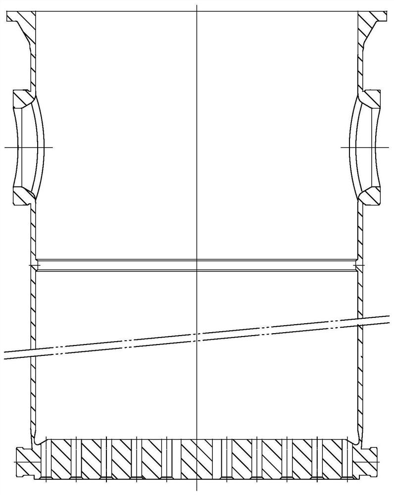 Forming method for integral hanging basket cylinder structure of reactor internal components
