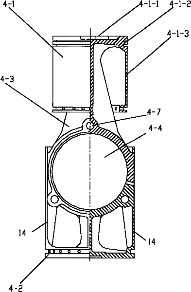 Single cylinder two-stroke internal-combustion engine with crank circular slide block