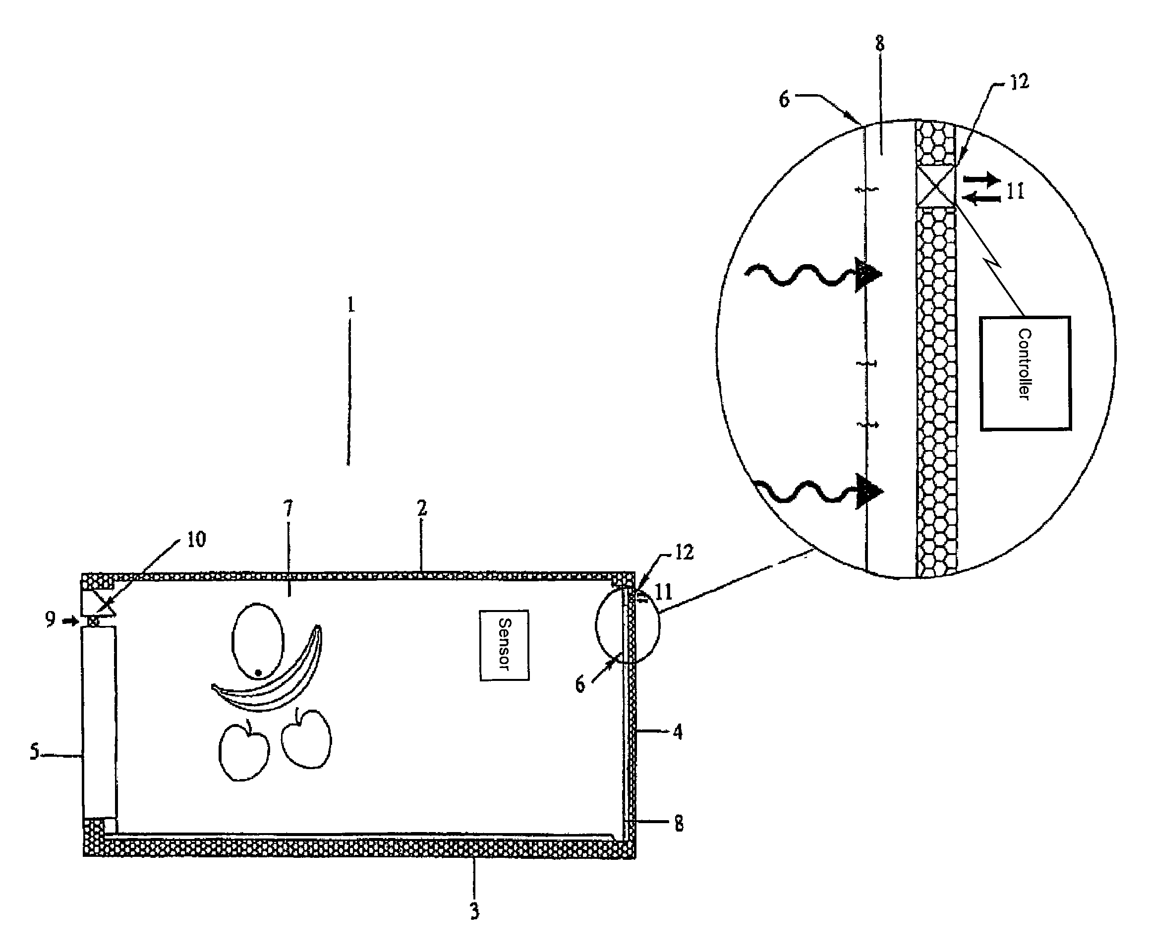 Apparatus for controlling the composition of gases within a container