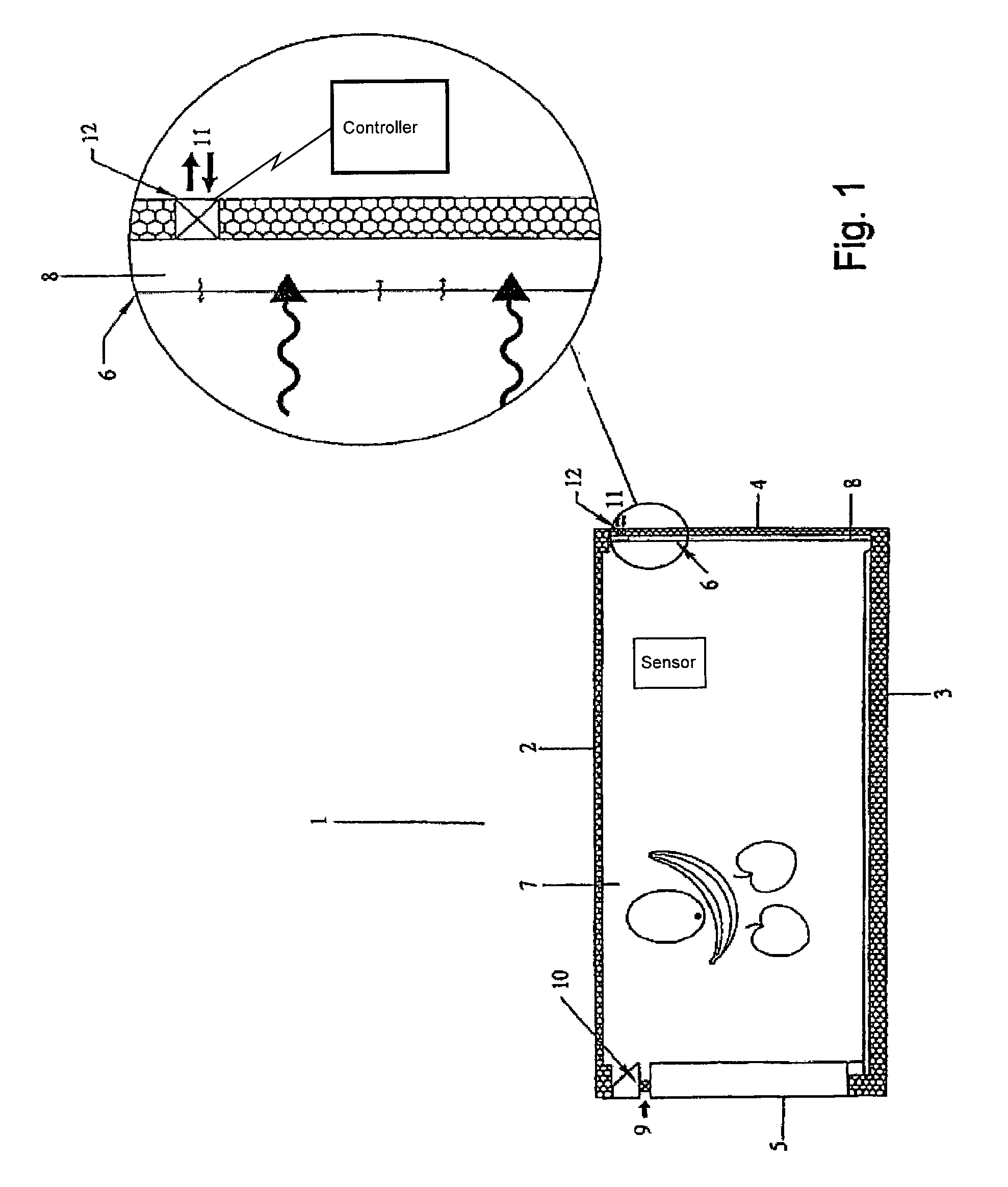 Apparatus for controlling the composition of gases within a container