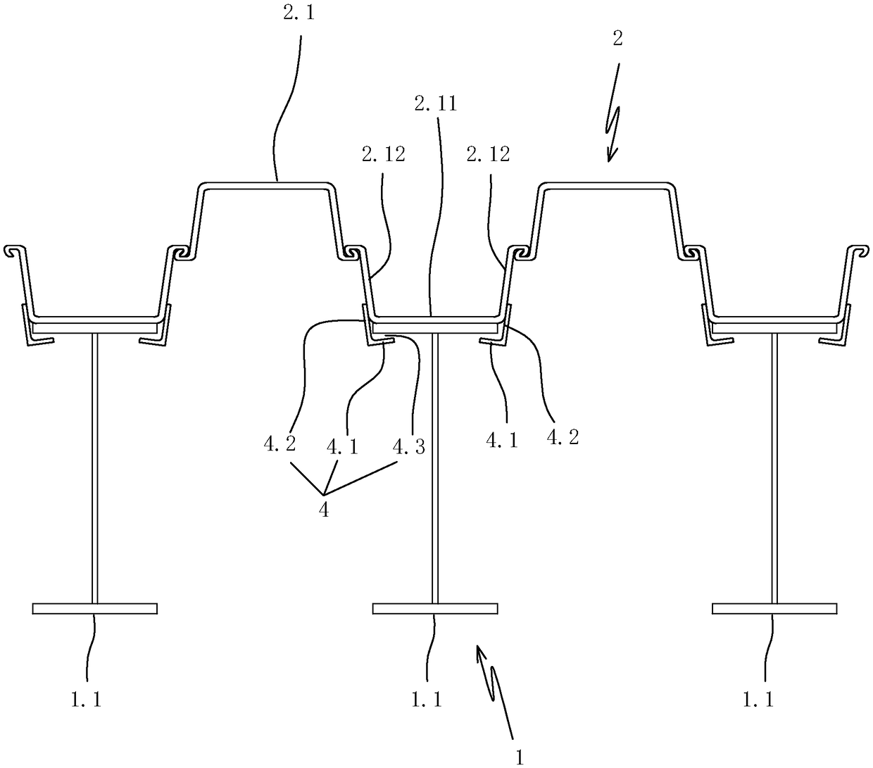 I-shaped steel and U-shaped steel plate pile engaged fabricated composite fender pile