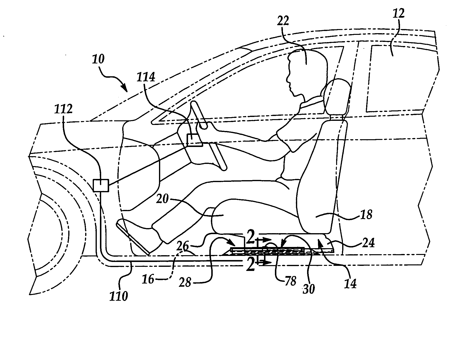 Vehicle seat assembly having a field effect sensor for detecting seat position