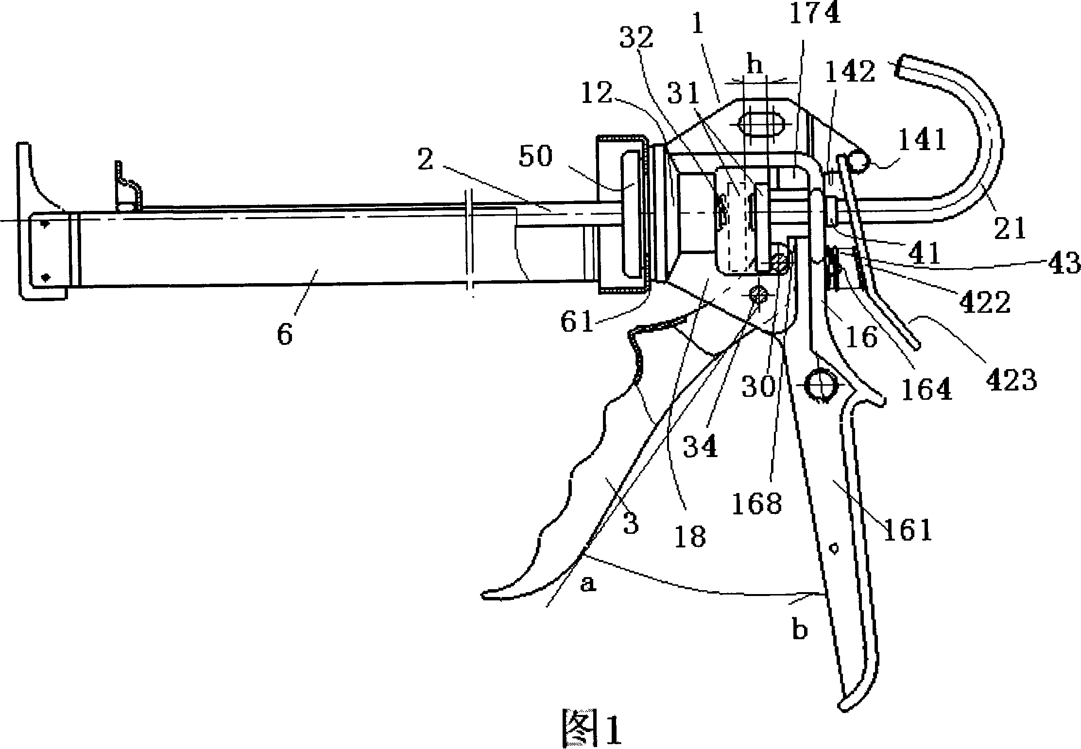 Braking structure for glue gun feeding device and feeding device