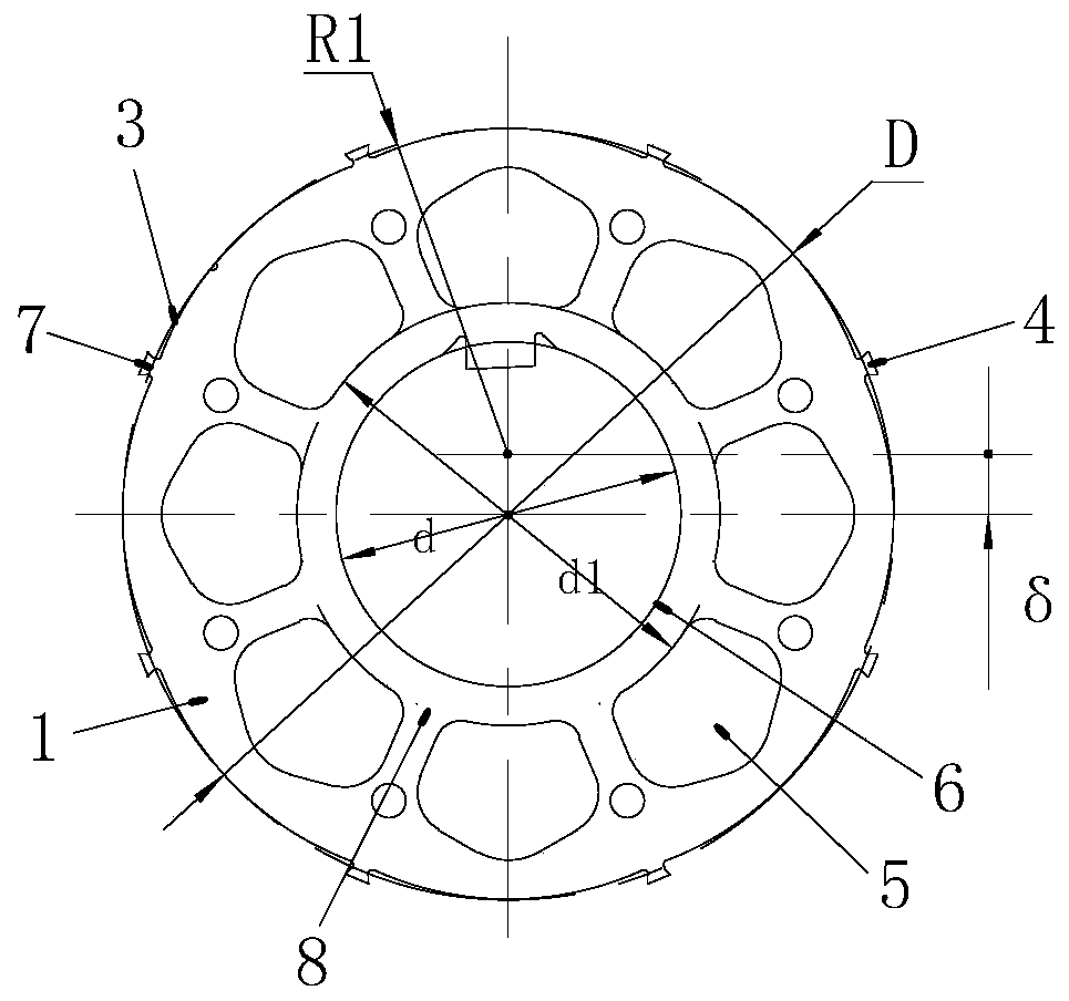 Rotor structure and rotor assembly of surface-mounted permanent magnet synchronous motor