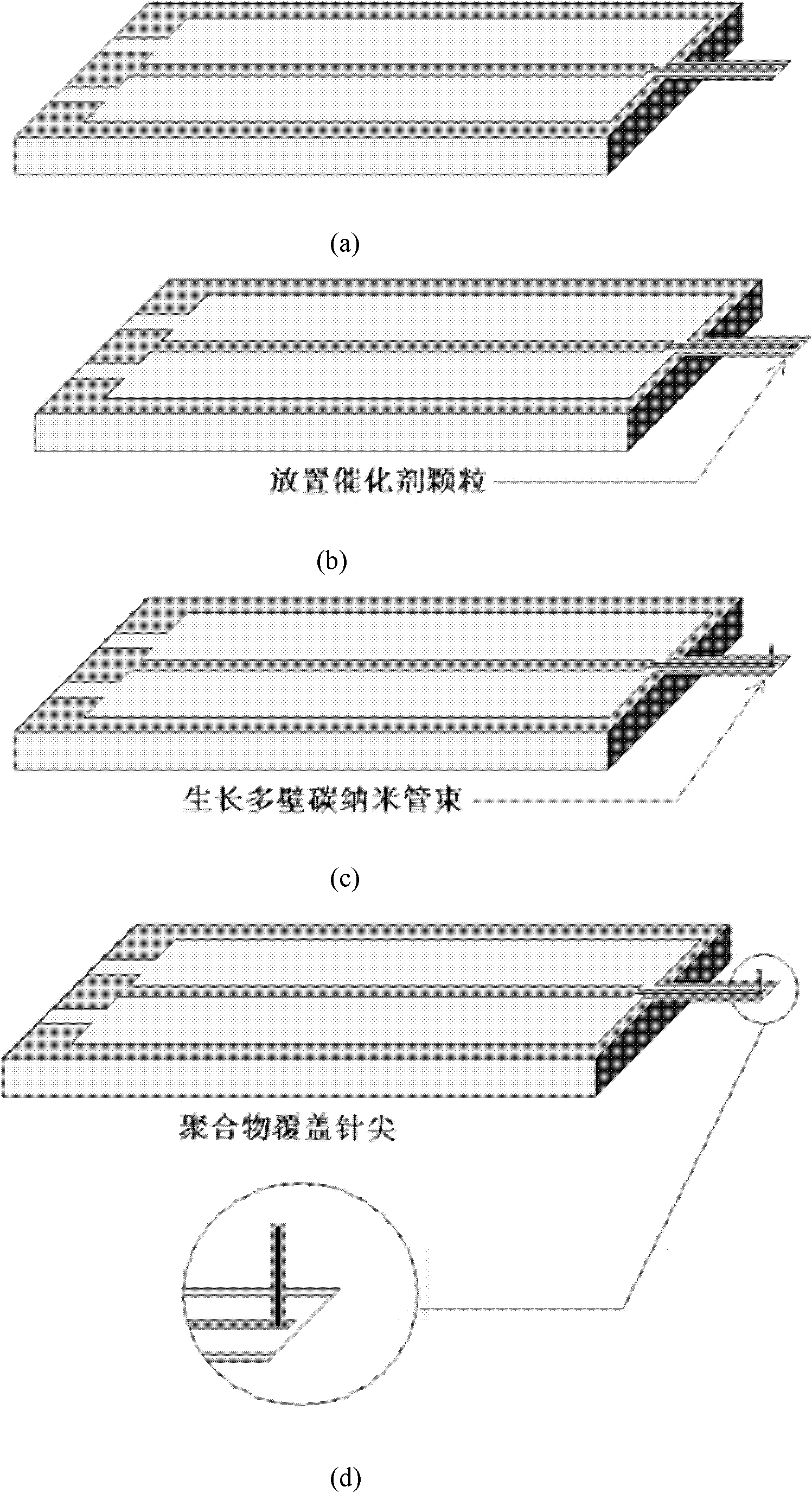 Atomic force microscope probe based on structures of carbon nano tube and planar wave guide