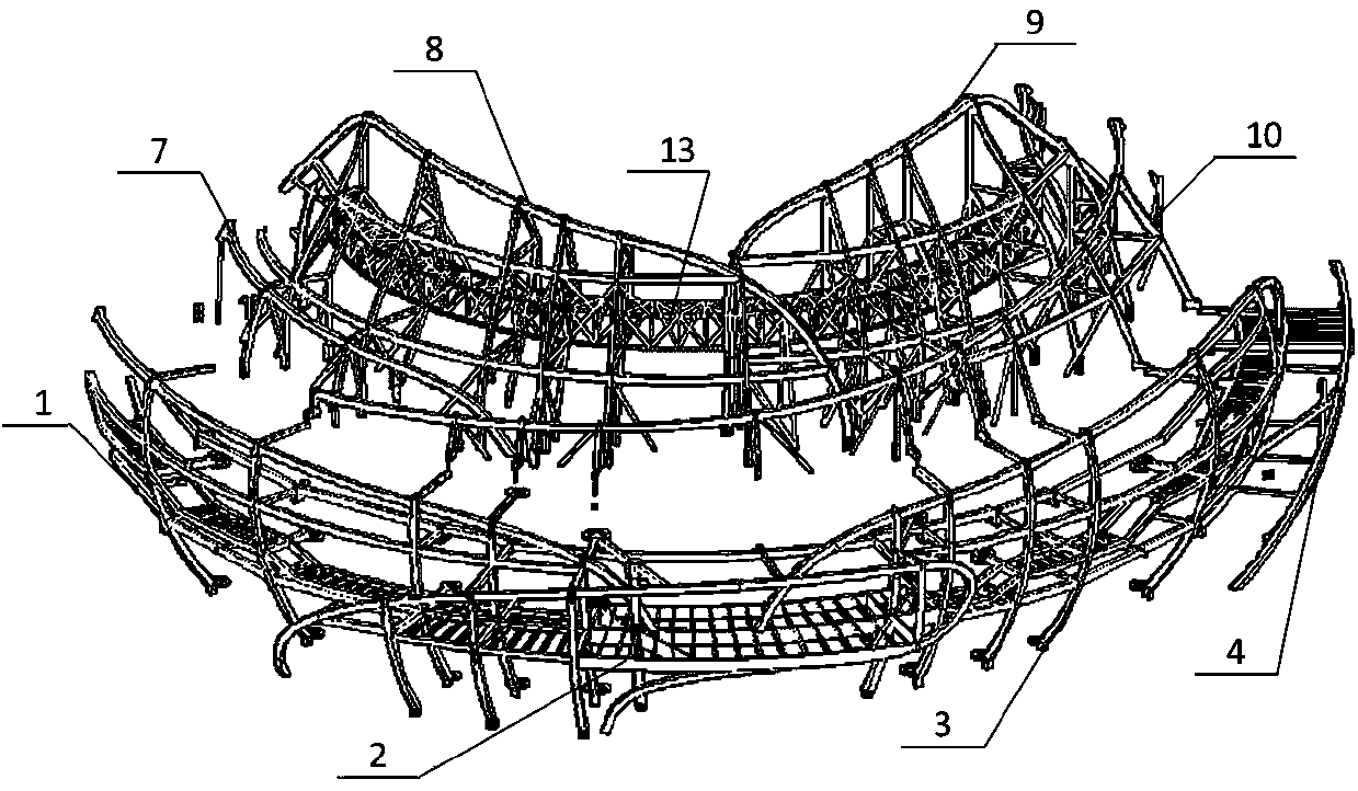 A multi-curve petal truss structure and its construction method