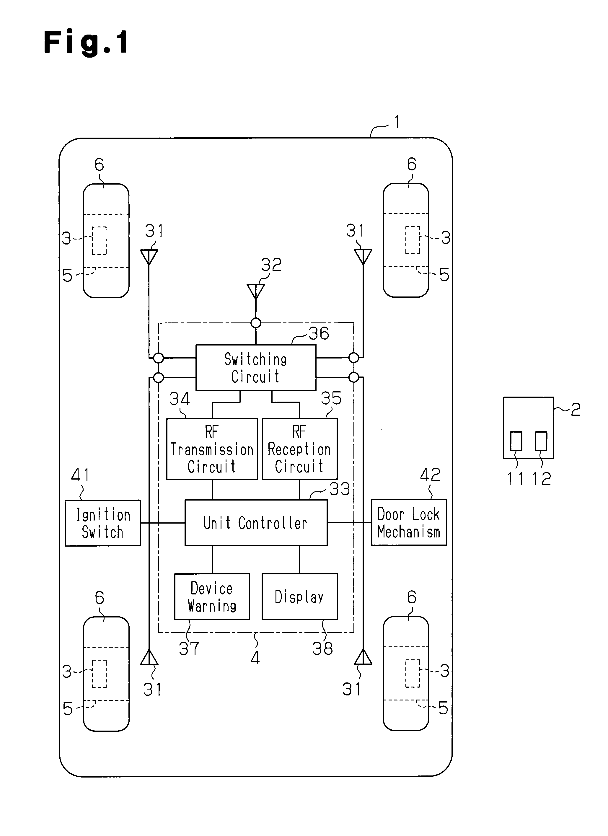 Tire condition monitoring apparatus with keyless entry function