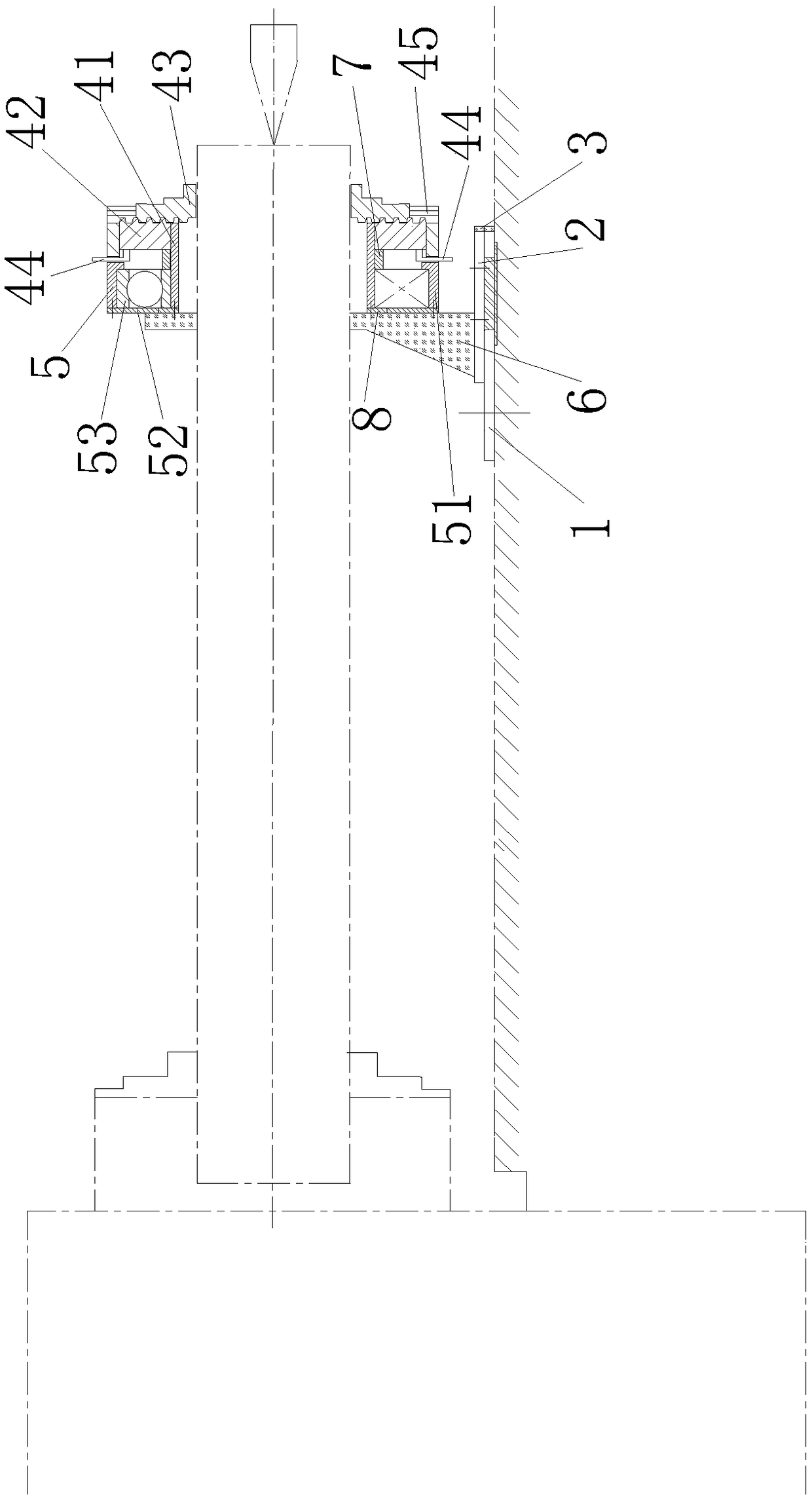 Rotating table type self-centering rotating center frame of lathe