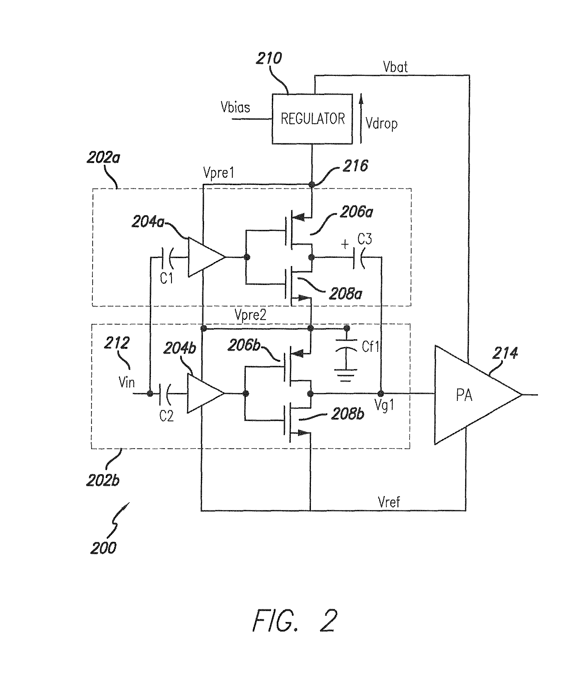 Stacked pre-driver amplifier