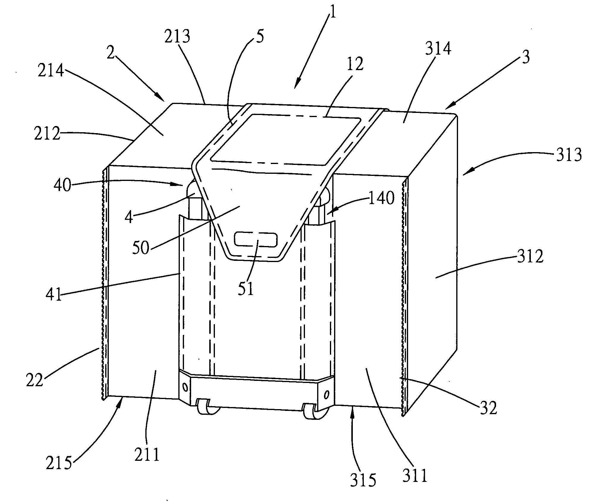 Backpack structure combined with pull-carrier device
