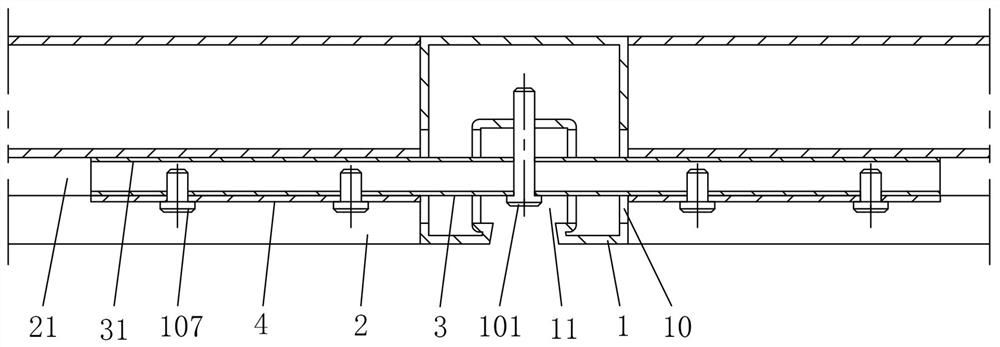 Internally connected triple connection structure of curtain wall keel