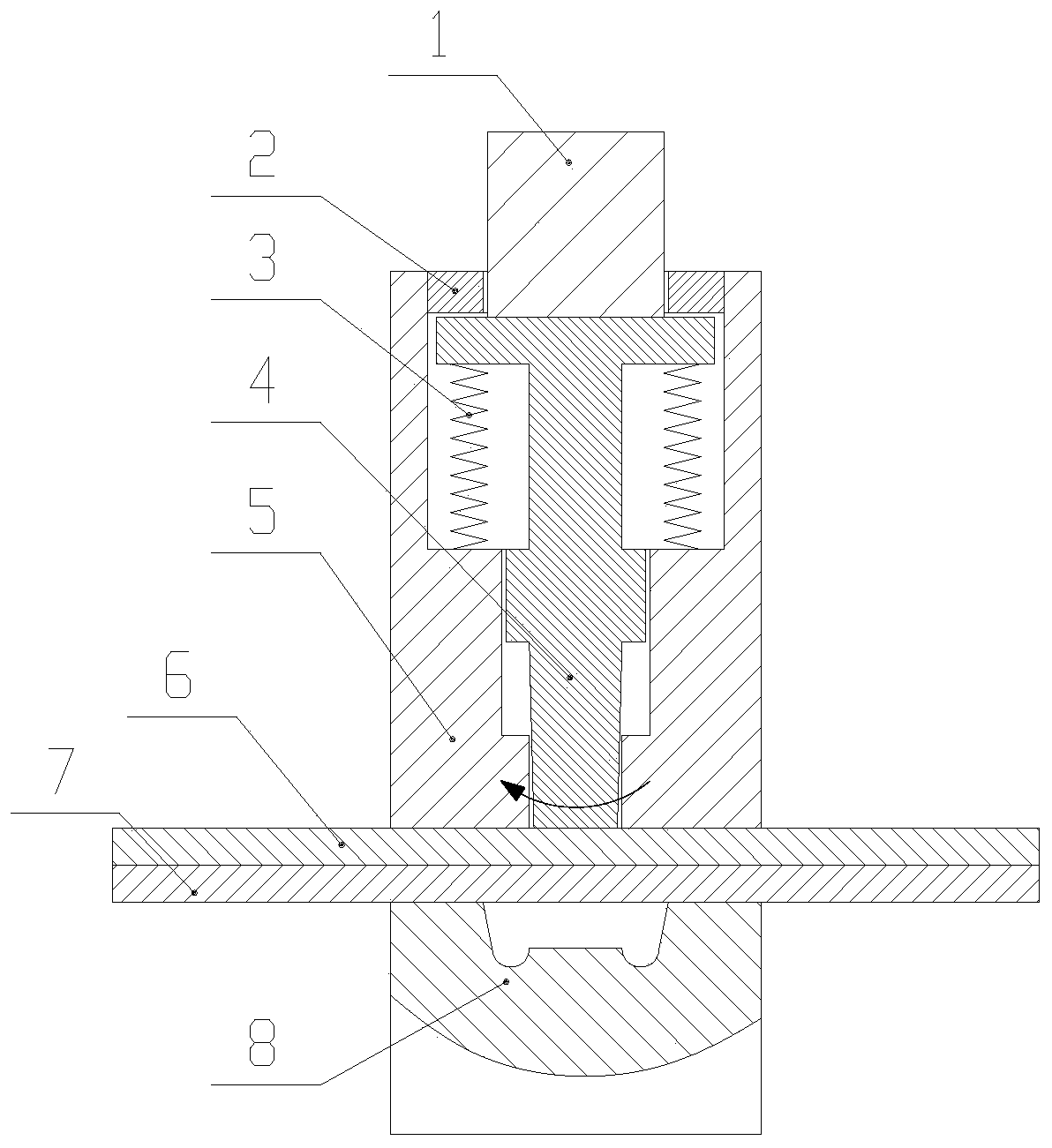 A kind of integral die friction rivetless connection method for lightweight plates