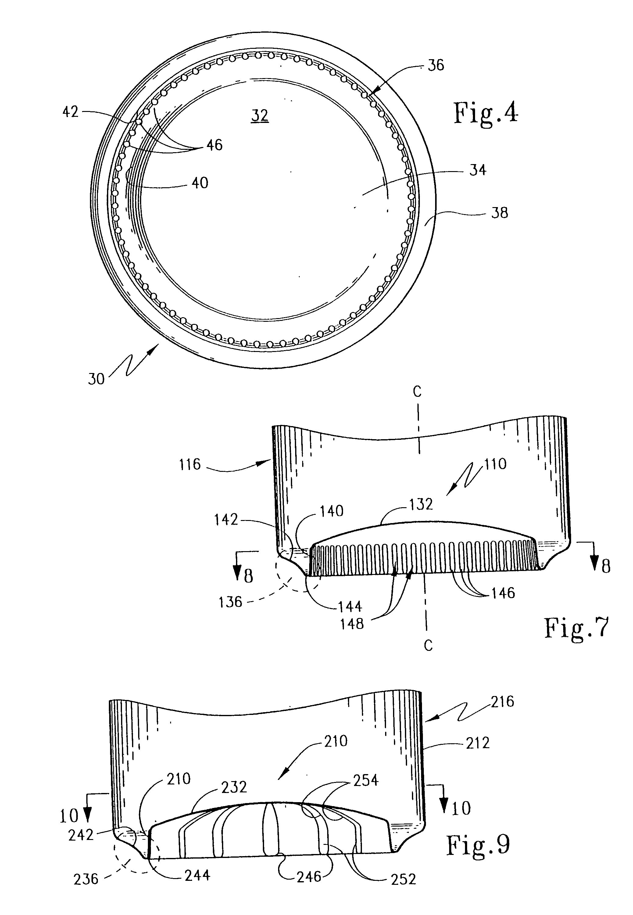 Method and container having reinforcing rib structures